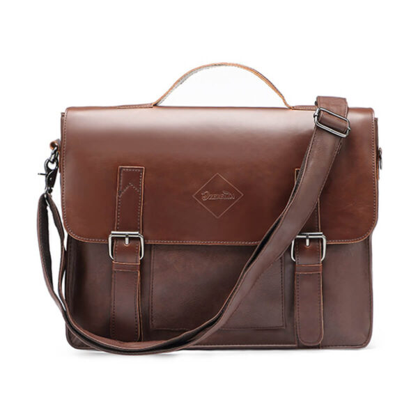 Classic Brown Leather Briefcase / Messenger Bag Bag